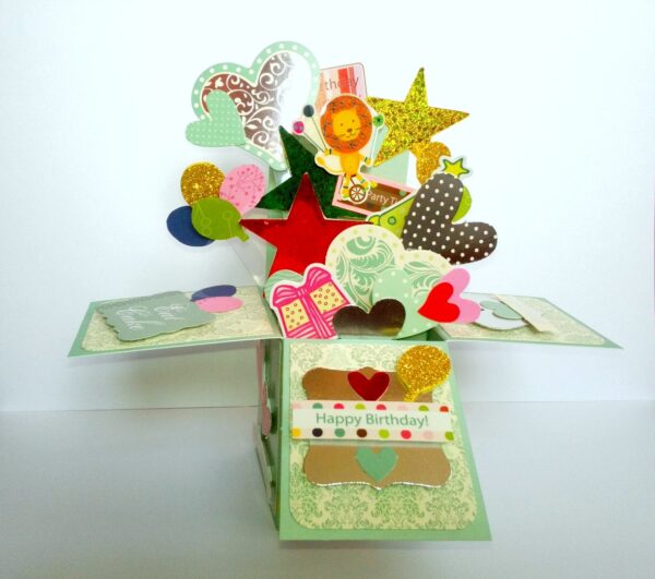 Sparkling Blue Love and Birthday Pop Up Card in Box image Sparkling Blue Love and Birthday Pop Up Card in Box image