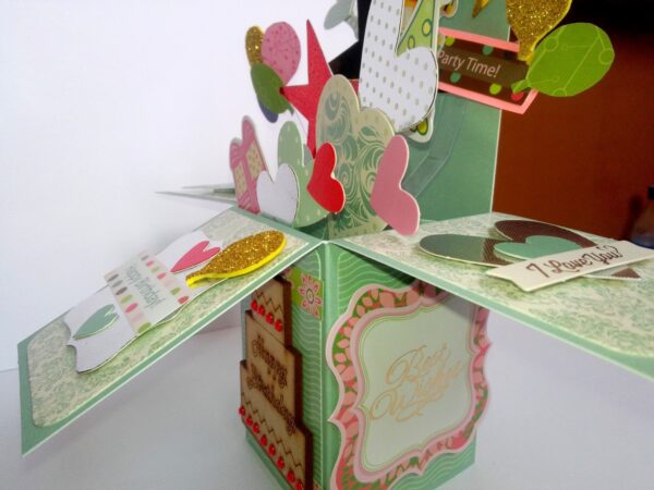 Sparkling Blue Love and Birthday Pop Up Card in Box image Sparkling Blue Love and Birthday Pop Up Card in Box image