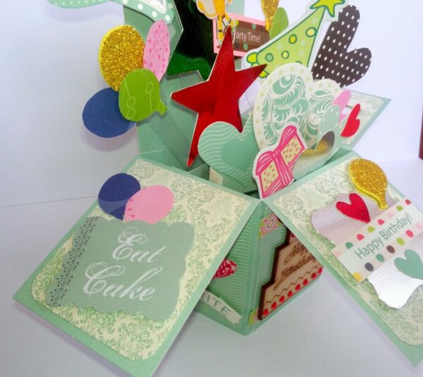 Sparkling Blue Love and Birthday Pop Up Card in Box image Sparkling Blue Love and Birthday Pop Up Card in Box image