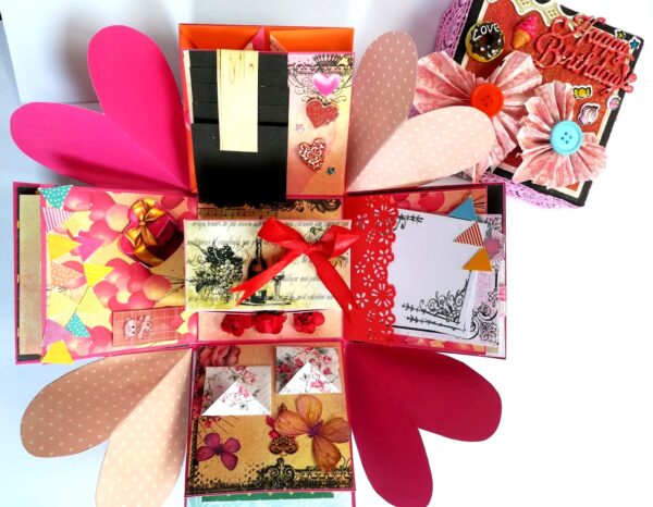 Love you My Birthday Girl Explosion Box Handmade image Love you My Birthday Girl Explosion Box Handmade image