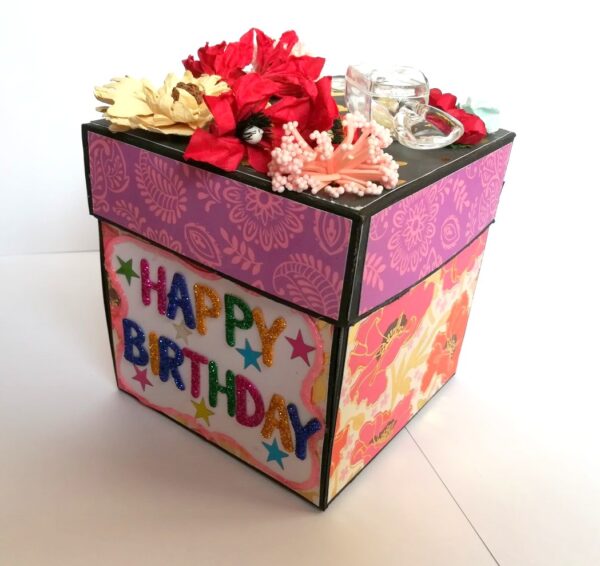 Love and Birthday Explosion Box With Battery Light Cake image Love and Birthday Explosion Box With Battery Light Cake image