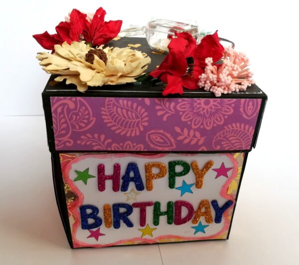 Love and Birthday Explosion Box With Battery Light Cake image Love and Birthday Explosion Box With Battery Light Cake image