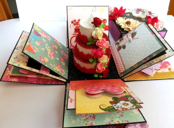 Love and Birthday Explosion Box With Battery Light Cake image Love and Birthday Explosion Box With Battery Light Cake image