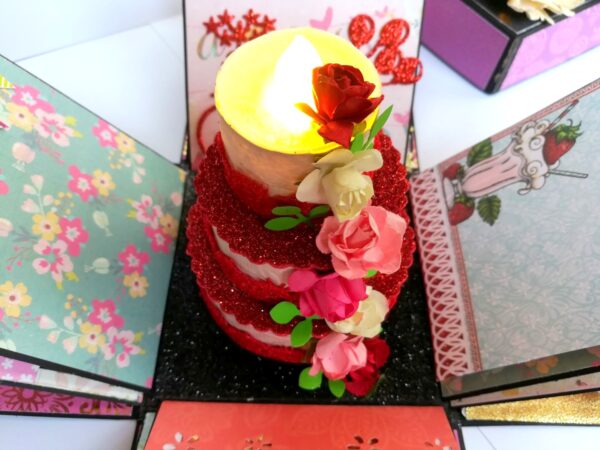 Love and Birthday Explosion Box With Battery Light Cake image Love and Birthday Explosion Box With Battery Light Cake image