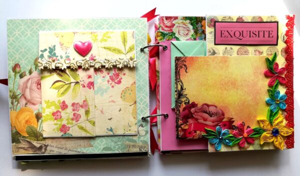 Love and Birthday Handmade Scrapbook With Origami folds image Love and Birthday Handmade Scrapbook With Origami folds image