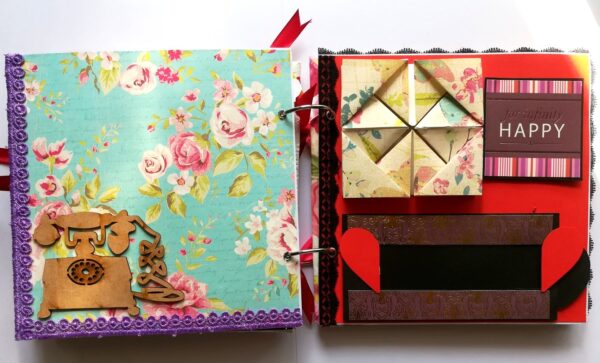 Love and Birthday Handmade Scrapbook With Origami folds image Love and Birthday Handmade Scrapbook With Origami folds image