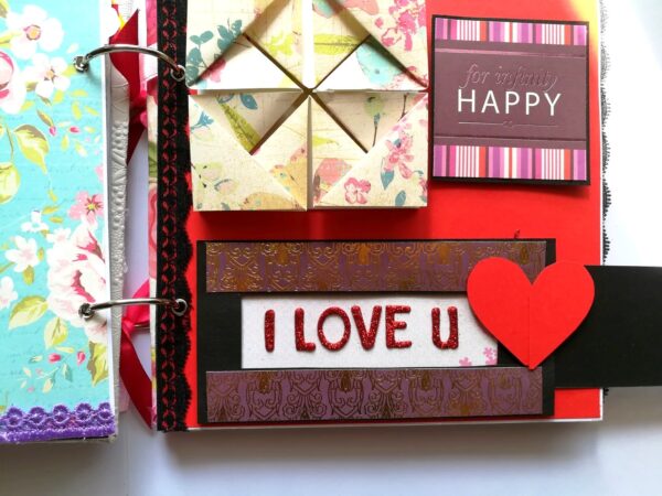 Love and Birthday Handmade Scrapbook With Origami folds image Love and Birthday Handmade Scrapbook With Origami folds image