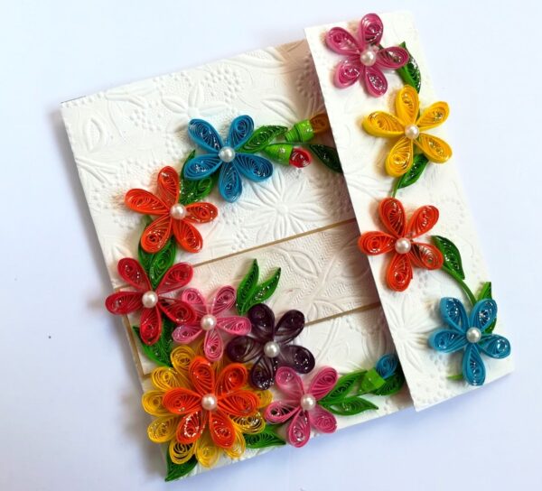 Multicolor Flowers Mini Scrapbook Greeting Card image Multicolor Flowers Mini Scrapbook Greeting Card image