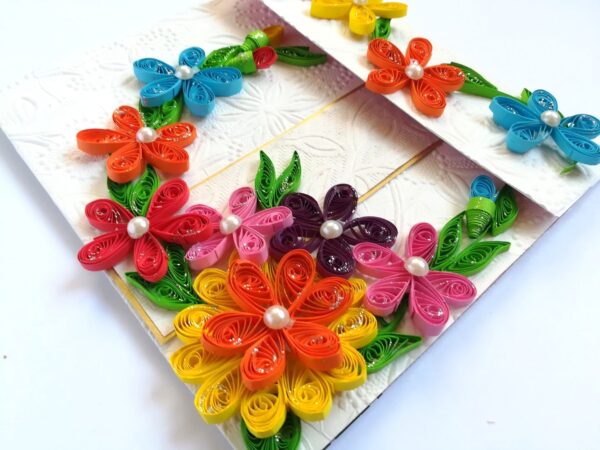 Multicolor Flowers Mini Scrapbook Greeting Card image Multicolor Flowers Mini Scrapbook Greeting Card image