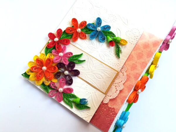 Multicolor Flowers Mini Scrapbook Greeting Card image Multicolor Flowers Mini Scrapbook Greeting Card image