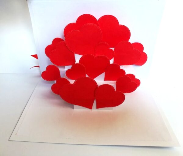 I Love You Pop Up Card Hearts Handmade image I Love You Pop Up Card Hearts Handmade image