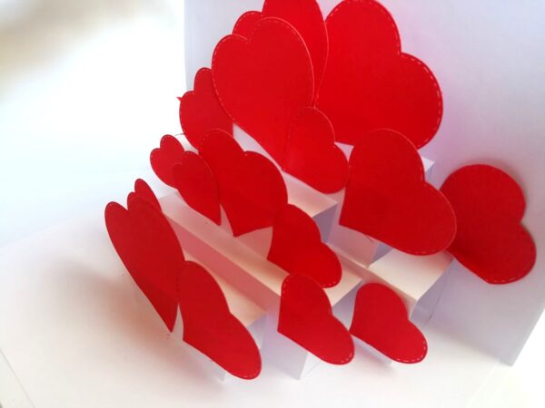 I Love You Pop Up Card Hearts Handmade image I Love You Pop Up Card Hearts Handmade image