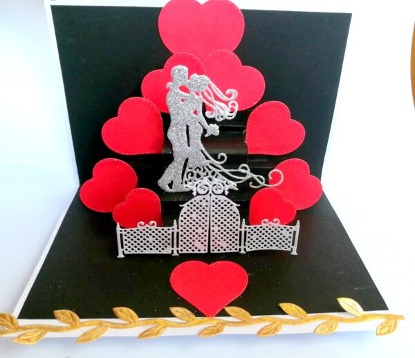 Magic Wand Quilled Hearts Pop up Greeting Card Gift image Magic Wand Quilled Hearts Pop up Greeting Card Gift image