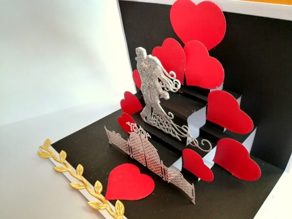 Magic Wand Quilled Hearts Pop up Greeting Card Gift image Magic Wand Quilled Hearts Pop up Greeting Card Gift image