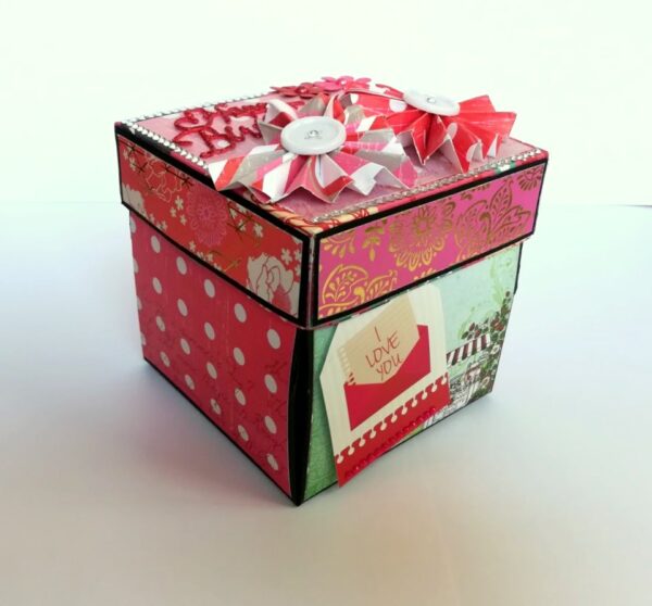 Love and Birthday Explosion Box With Battery Light Cake image Love and Birthday Explosion Box With Battery Light Cake image