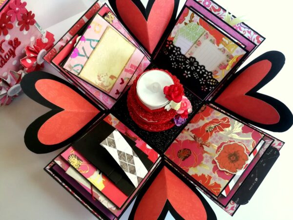 Love and Birthday Explosion Box With Battery Light Cake image Love and Birthday Explosion Box With Battery Light Cake image