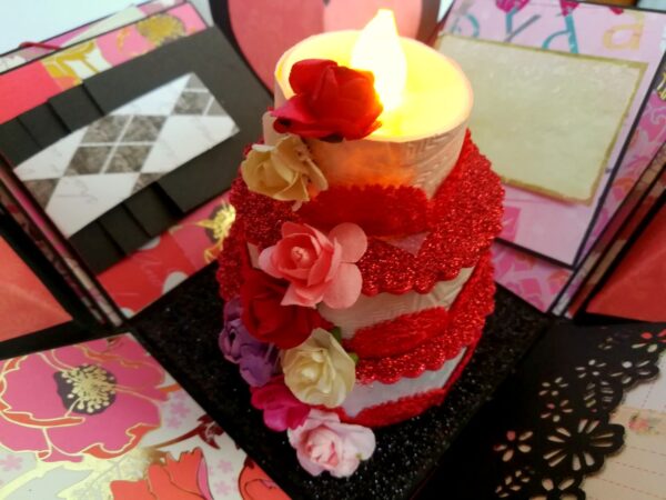 Love and Birthday Explosion Box With Battery Light Cake image Love and Birthday Explosion Box With Battery Light Cake image