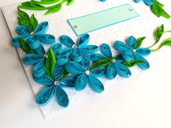 All Blues Quilled Corner Greeting Card image