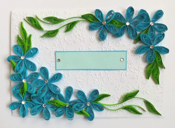 All Blues Quilled Corner Greeting Card image