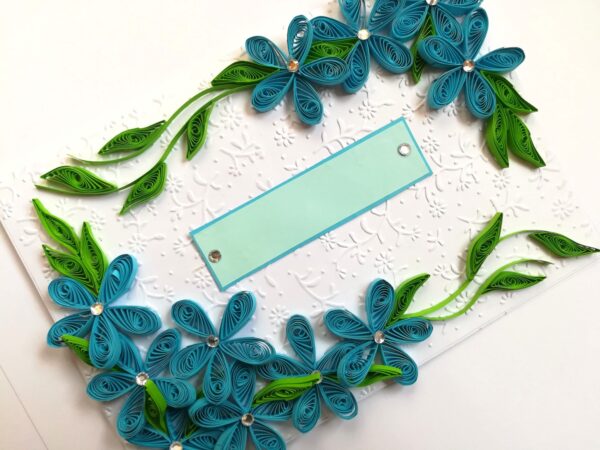 All Blues Quilled Corner Greeting Card image