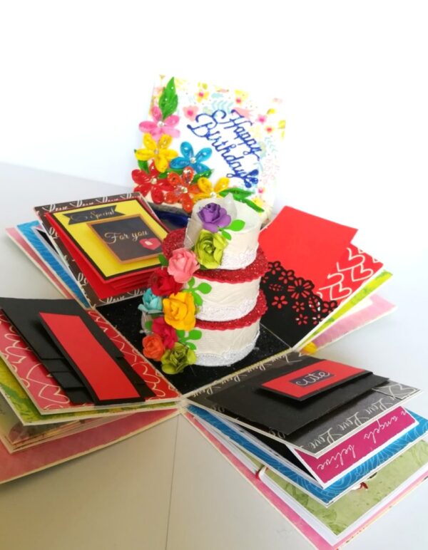 Love and Birthday Explosion Box With Battery Light Cake image Love and Birthday Explosion Box With Battery Light Cake image