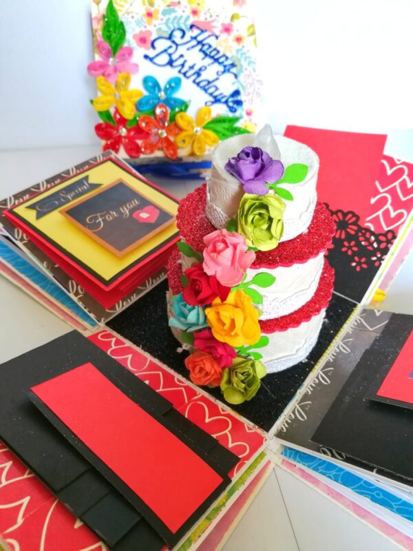 Love and Birthday Explosion Box With Battery Light Cake image Love and Birthday Explosion Box With Battery Light Cake image