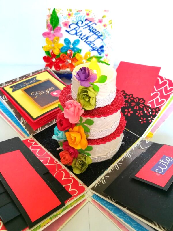 Love and Birthday Explosion Box With Battery Light Cake image Love and Birthday Explosion Box With Battery Light Cake image