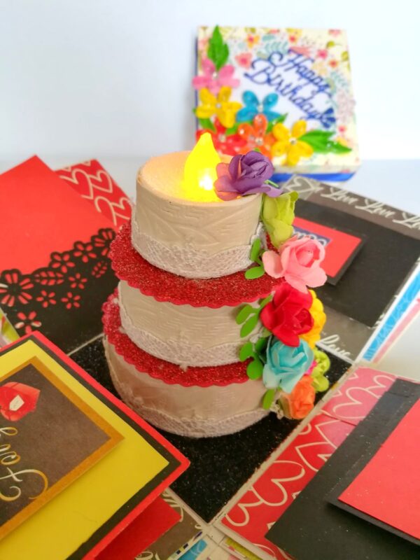 Love and Birthday Explosion Box With Battery Light Cake image Love and Birthday Explosion Box With Battery Light Cake image