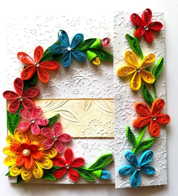 Multicolor Flowers Mini Scrapbook Greeting Card image Multicolor Flowers Mini Scrapbook Greeting Card image