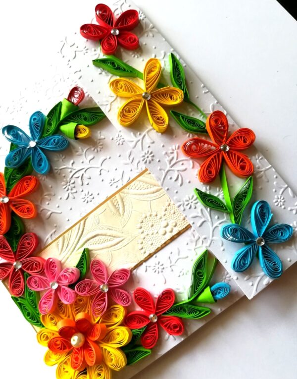 Multicolor Flowers Mini Scrapbook Greeting Card image Multicolor Flowers Mini Scrapbook Greeting Card image