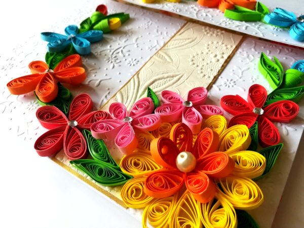 Multicolor Flowers Mini Scrapbook Greeting Card image Multicolor Flowers Mini Scrapbook Greeting Card image