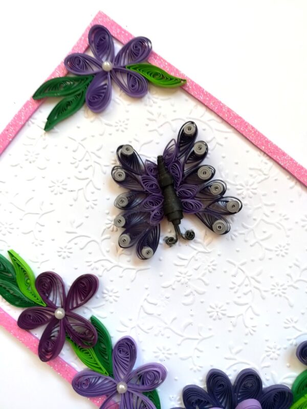 Purple Themed Corner With Butterfly Greeting Card image Purple Themed Corner With Butterfly Greeting Card image