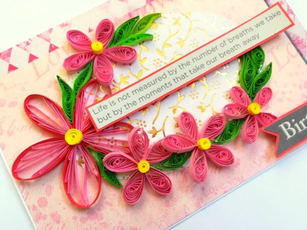 Pink Quilled Birthday Greeting Card image Pink Quilled Birthday Greeting Card image