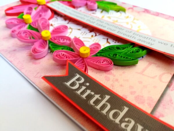 Pink Quilled Birthday Greeting Card image Pink Quilled Birthday Greeting Card image