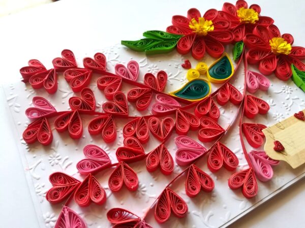 Quilled Love Tree With Birds Card image Quilled Love Tree With Birds Card image