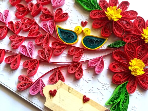Quilled Love Tree With Birds Card image Quilled Love Tree With Birds Card image