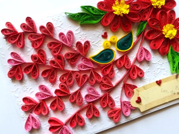 Quilled Love Tree With Birds Card image Quilled Love Tree With Birds Card image