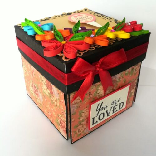 Multicolor Flowers Birthday Exploding Box image