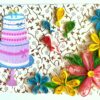 Birthday Cake and Balloons Greeting Card image Birthday Cake and Balloons Greeting Card image
