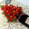 Red Quilled Flowers Jar Greeting Card image Red Quilled Flowers Jar Greeting Card image