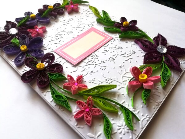 Purple Themed Corner Quilled Greeting Card image Purple Themed Corner Quilled Greeting Card image