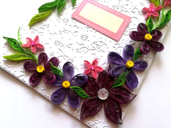 Purple Themed Corner Quilled Greeting Card image Purple Themed Corner Quilled Greeting Card image