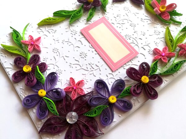 Purple Themed Corner Quilled Greeting Card image Purple Themed Corner Quilled Greeting Card image
