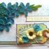 Blue Quilled Corner Flowers Birthday Greeting card image Blue Quilled Corner Flowers Birthday Greeting card image