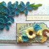 Blue Quilled Corner Flowers Birthday Greeting card image Blue Quilled Corner Flowers Birthday Greeting card image