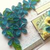 Blue Quilled Corner Flowers Birthday Greeting card image Blue Quilled Corner Flowers Birthday Greeting card image