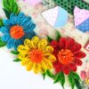 Multicolor Flowers Quilled Birthday Greeting Card image Multicolor Flowers Quilled Birthday Greeting Card image