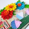 Multicolor Flowers Quilled Birthday Greeting Card image Multicolor Flowers Quilled Birthday Greeting Card image