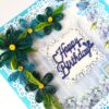 Blue Quilled Corner Flowers Birthday Greeting card image Blue Quilled Corner Flowers Birthday Greeting card image