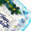 Blue Quilled Corner Flowers Birthday Greeting card image Blue Quilled Corner Flowers Birthday Greeting card image